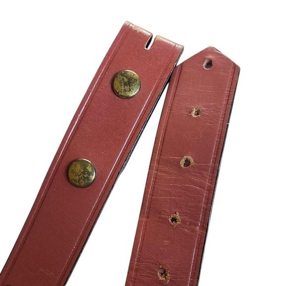 Vintage Reddish Brown Wide Classic Leather Belt Unisex Western